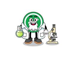 Mascot of check mark as a scientist vector