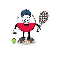 poland flag illustration as a tennis player vector