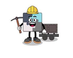 Mascot Illustration of jigsaw puzzle miner vector