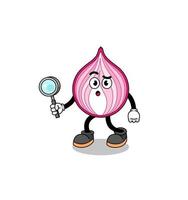 Mascot of sliced onion searching vector