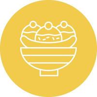 Banana Split Line Circle Background Icon vector