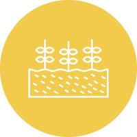 Plantation Line Circle Background Icon vector