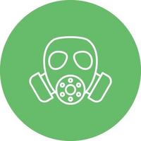 Gas Mask Line Circle Background Icon vector
