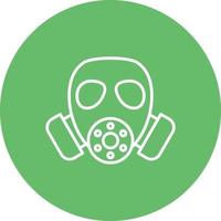 Gas Mask Line Circle Background Icon vector