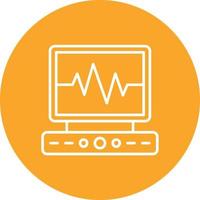 Electrocardiogram Line Circle Background Icon vector