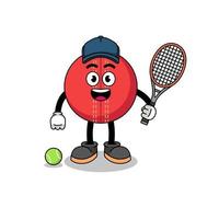 cricket ball illustration as a tennis player vector