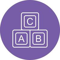 ABC Blocks Line Circle Background Icon vector