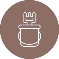Sand Bucket Line Circle Background Icon vector