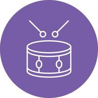 Drum Line Circle Background Icon vector