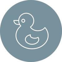 Duck Toy Line Circle Background Icon vector