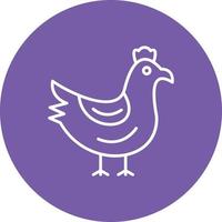 Chicken Line Circle Background Icon vector