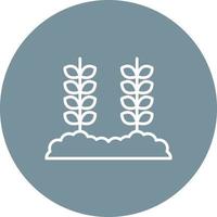 Wheat Plantation Line Circle Background Icon vector