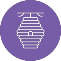 Beehive Line Circle Background Icon vector