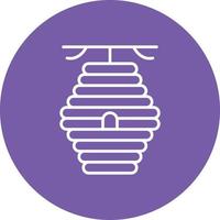 Beehive Line Circle Background Icon vector