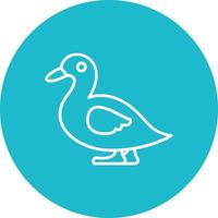 Duck Line Circle Background Icon vector