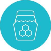 Honey Jar Line Circle Background Icon vector
