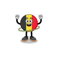 Character Illustration of belgium flag playing hula hoop vector