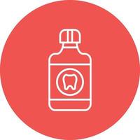 Mouthwash Line Circle Background Icon vector