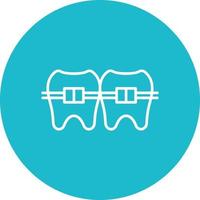 Tooth Braces Line Circle Background Icon vector