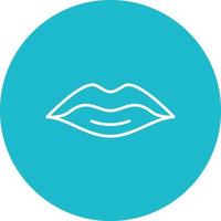 Lips Line Circle Background Icon vector