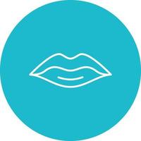 Lips Line Circle Background Icon vector