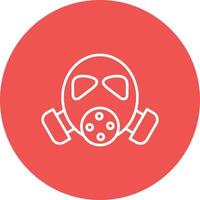 Fireman Mask Line Circle Background Icon vector