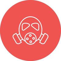 Fireman Mask Line Circle Background Icon vector