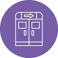 Emergency Exit Line Circle Background Icon vector