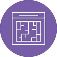 Evacuation Plan Line Circle Background Icon vector
