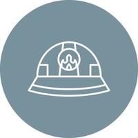 Firefighter Helmet Line Circle Background Icon vector