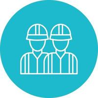 Firefighter Team Line Circle Background Icon vector