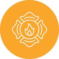 Firefighter Badge Line Circle Background Icon vector