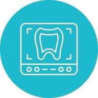 Tooth Xray Line Circle Background Icon vector