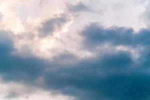 selective focus of soft white clouds against blue sky background. photo