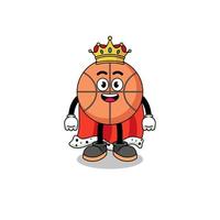 ilustración de la mascota del rey del baloncesto vector