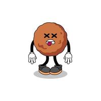 meatball mascot illustration is dead vector