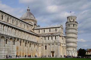 Leaning Tower of Pisa and Cathedral detail photo