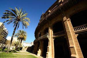 antique stadium with palm photo