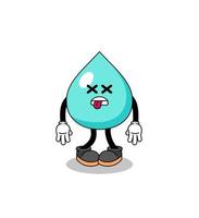 water mascot illustration is dead vector