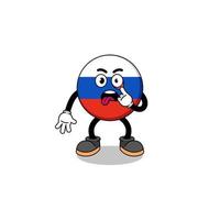 ilustración de personaje de la bandera de rusia con la lengua fuera vector