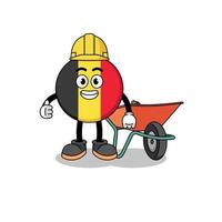 belgium flag cartoon as a contractor vector