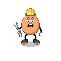 Character Illustration of egg with 404 error vector