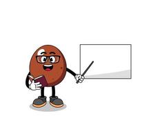 Mascot cartoon of chocolate egg teacher vector