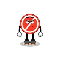 stop sign cartoon couple with shy pose vector