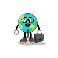 earth mascot as a businessman vector