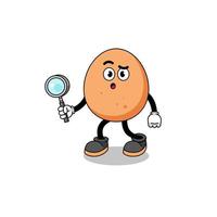 Mascot of egg searching vector