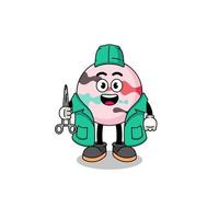Illustration of bath bomb mascot as a surgeon vector