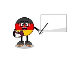 caricatura de la mascota del maestro de la bandera de alemania vector
