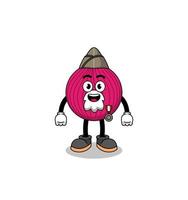 Character cartoon of onion red as a veteran vector