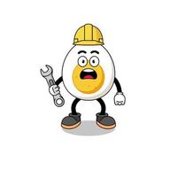 ilustración de personaje de huevo cocido con error 404 vector